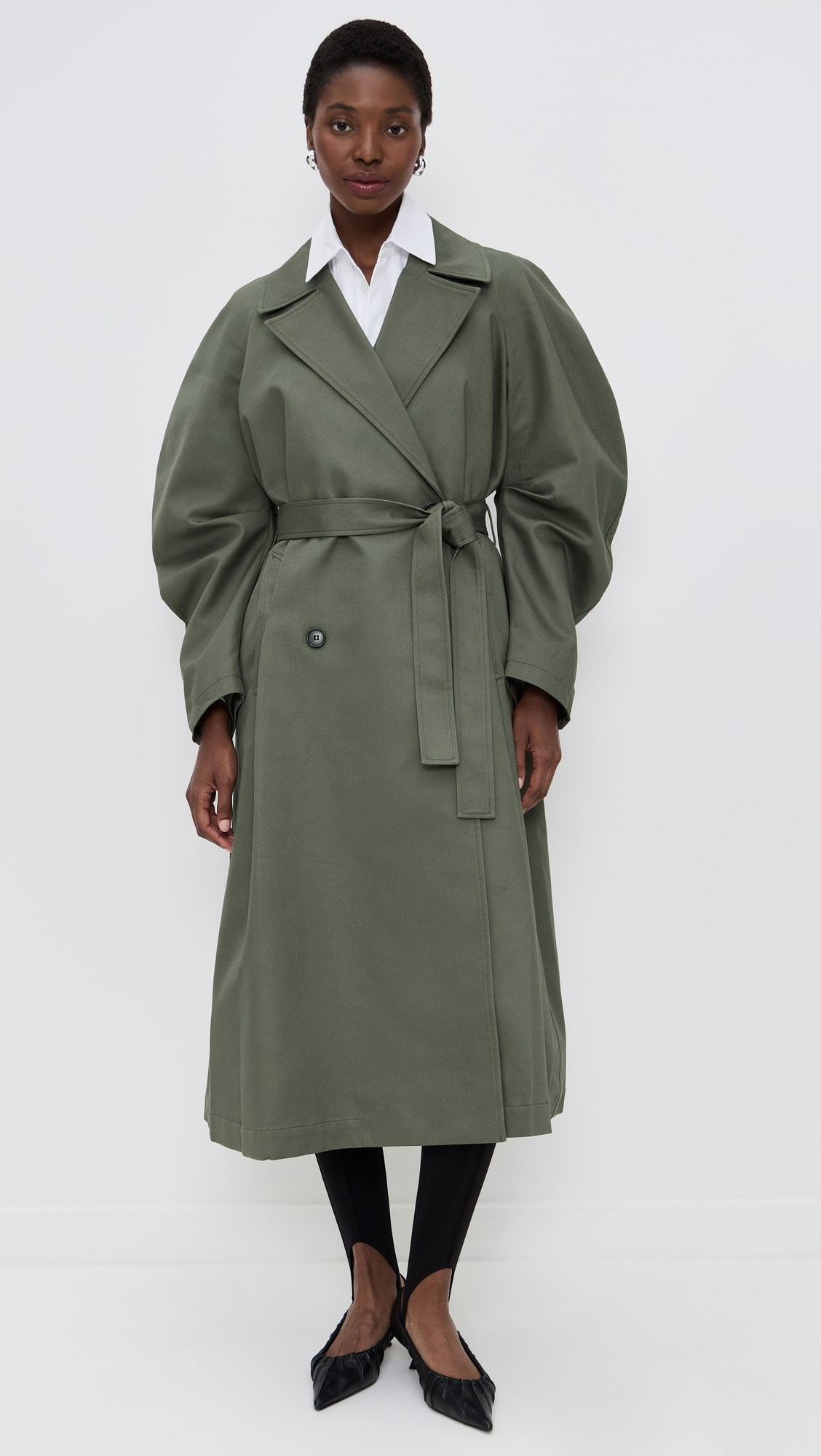 Oversized Trench Coat with Round Sleeves | Shopbop