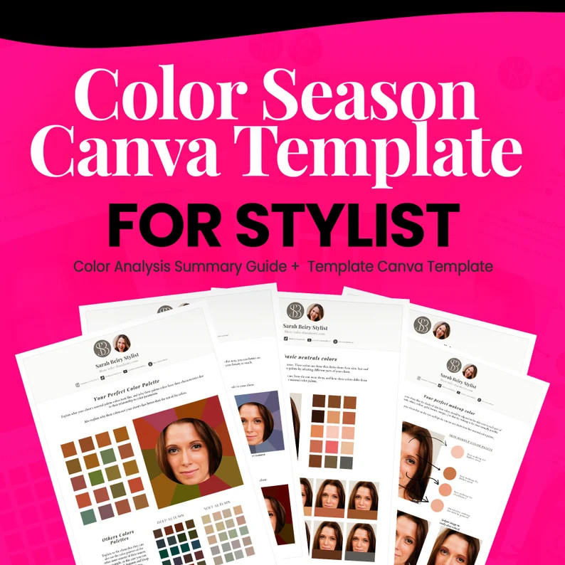 Canva Editable Template Personalized Seasonal Color Analysis for Stylist / Virtual Stylist Worksh... | Etsy (US)