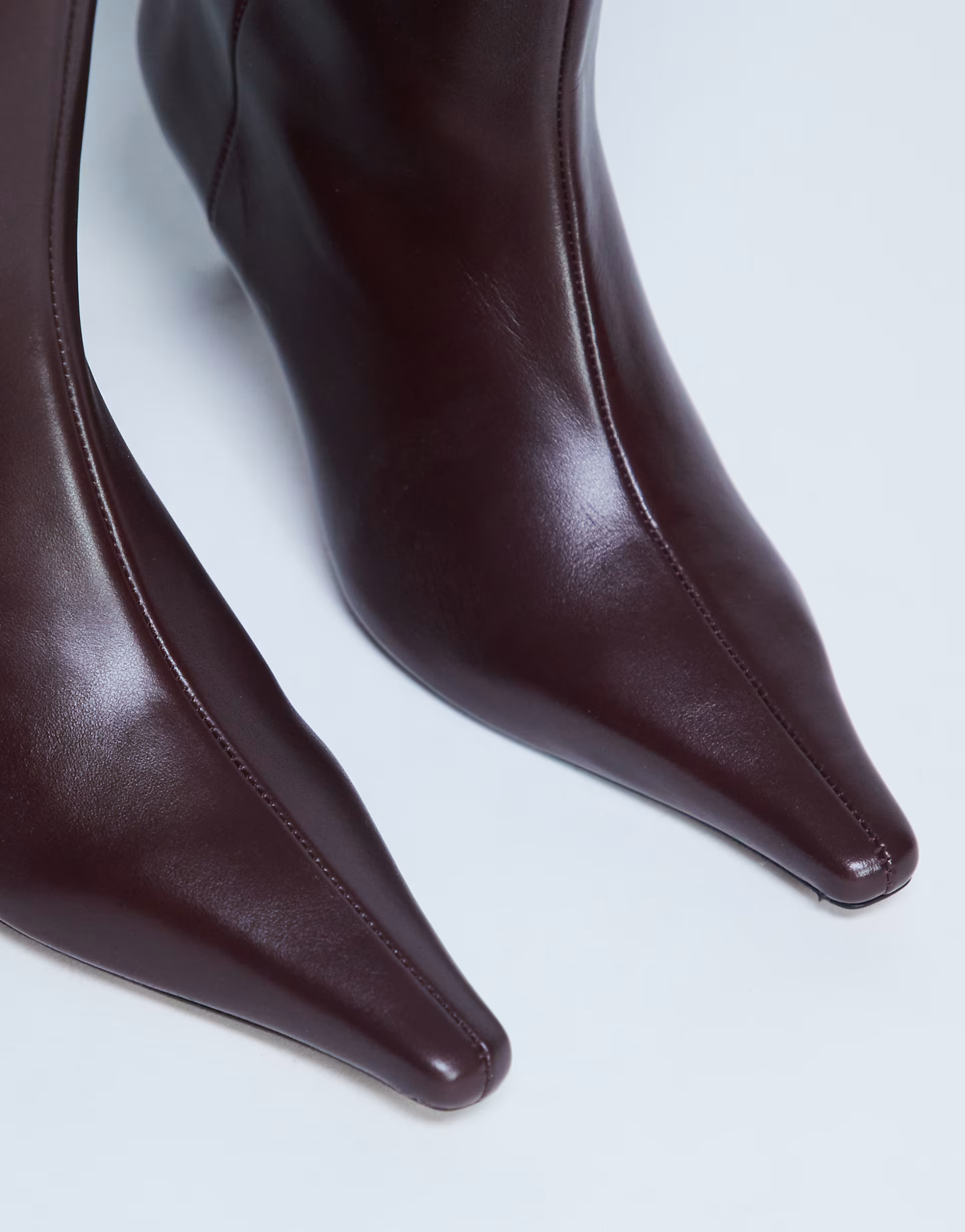 Topshop Taz premium leather knee high heeled boots in burgundy | ASOS | ASOS (Global)