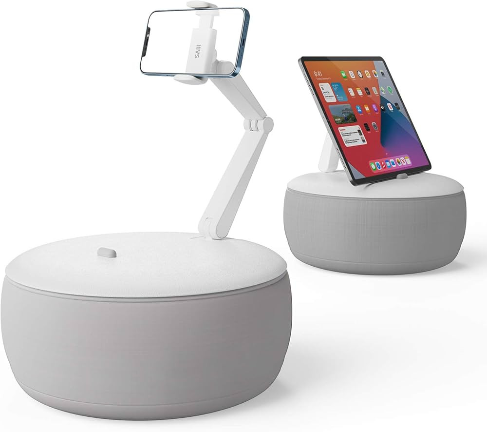 SAIJI Cell Phone Pillow Stand for Bed, 360° Dual-Height Adjustable Tablet Phone Holder for Worki... | Amazon (US)