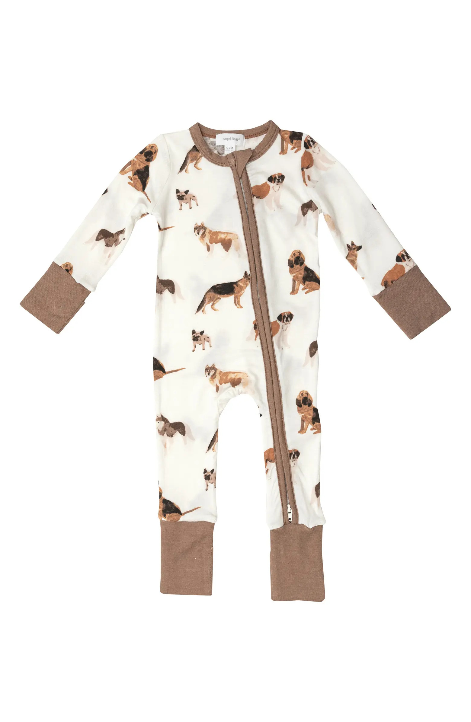 Angel Dear Big Dogs Two-Way Zip Romper | Nordstrom | Nordstrom