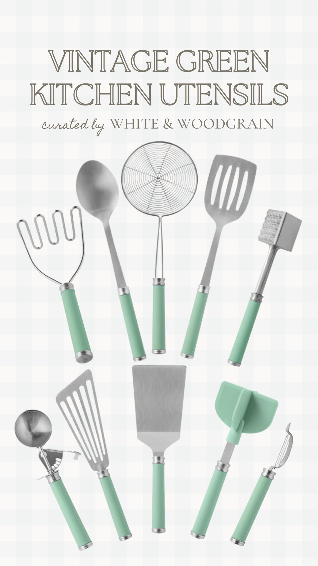 These pretty green kitchen utensils look so much like the vintage versions! Walmart and the Pioneer Woman did it again!! Might have to grab these for our vintage cottage kitchen too... 

 #LTKHome