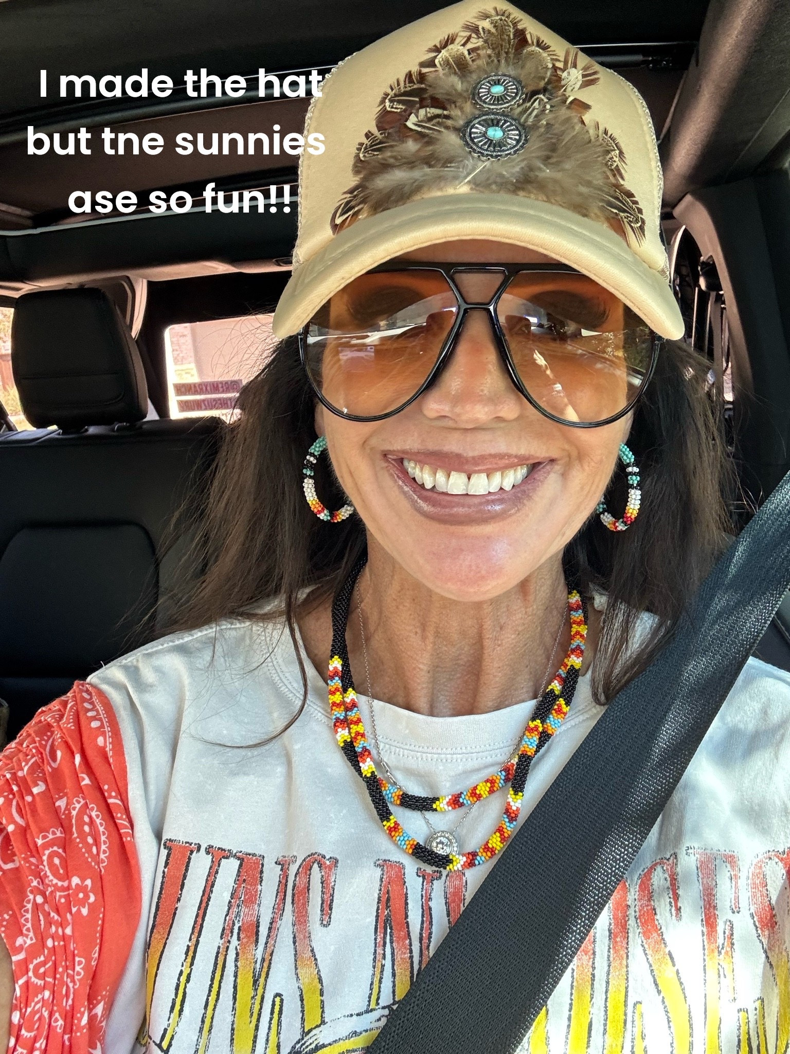 How fun  are these oversized sunnies? Trucker and tee both remade by me, @remixranchstyle