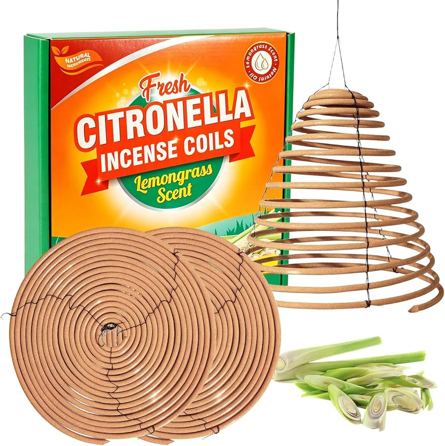 SCENTORINI Large Hanging Citronella Coils, 36H Long Lasting Lemongrass Incense Coils for Backyard... | Amazon (US)