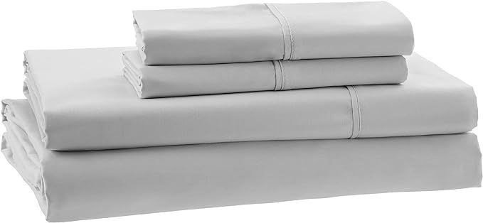 Amazon Aware 100% Organic Cotton 300 Thread Count Sheet Set - Gray, Queen | Amazon (US)