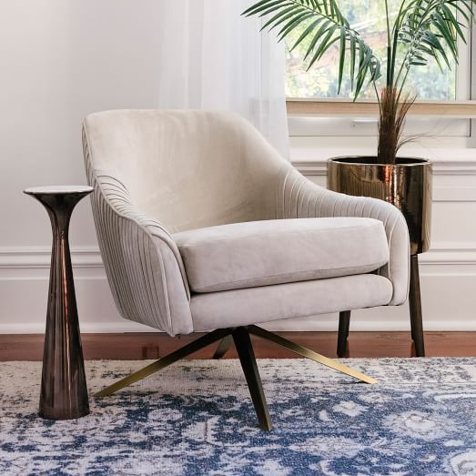 Roar & Rabbit™ Pleated Swivel Chair | West Elm (US)