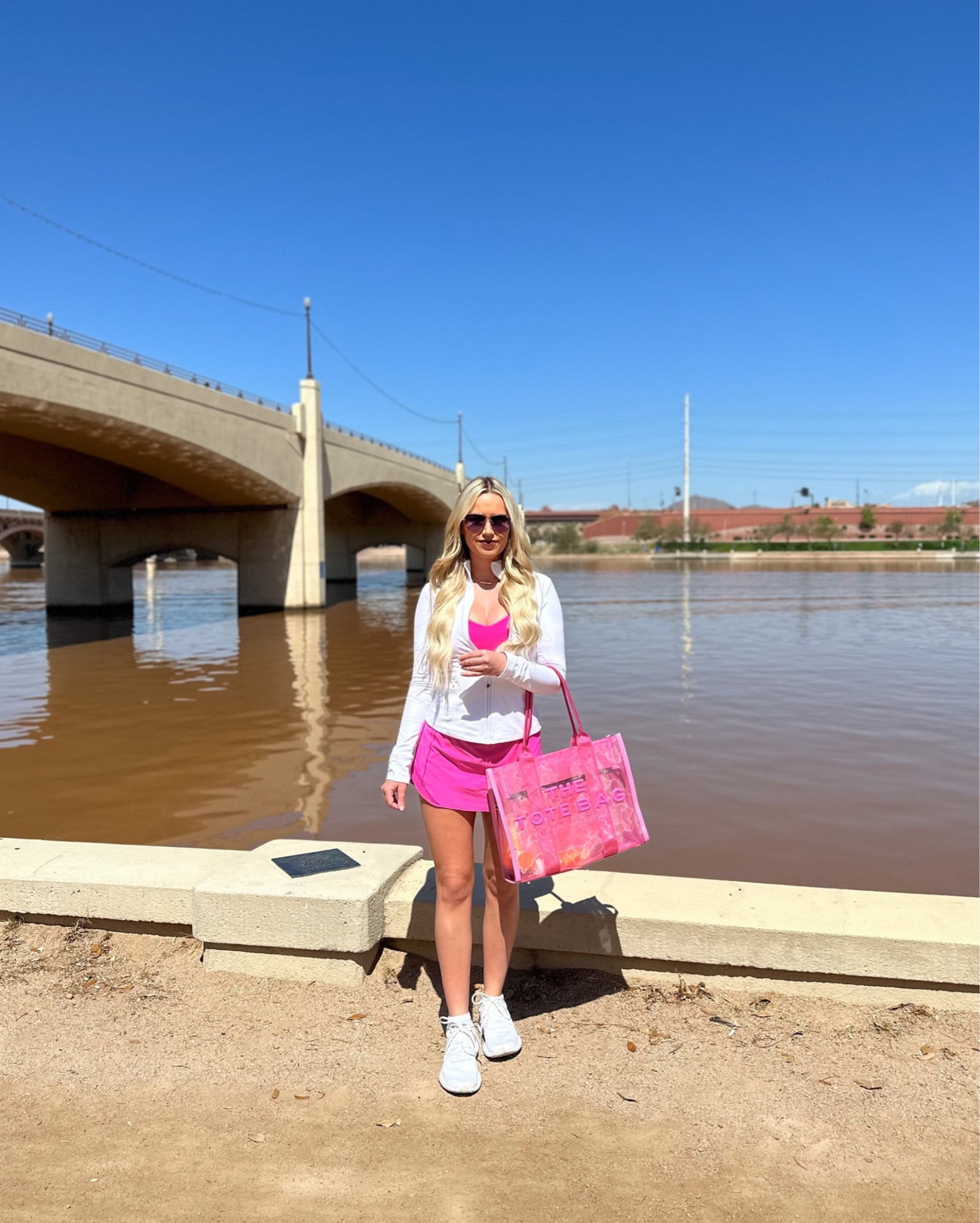 Skirt is a sold-out style, but linked a similar one below!

Jacket: White, 6
Tank: Sonic Pink, 8
Skirt: Sonic Pink, 4
Sneakers: White, 9.5

Athleisure | Tennis Skirt | Skort | Golf

#LTKfit #LTKSeasonal