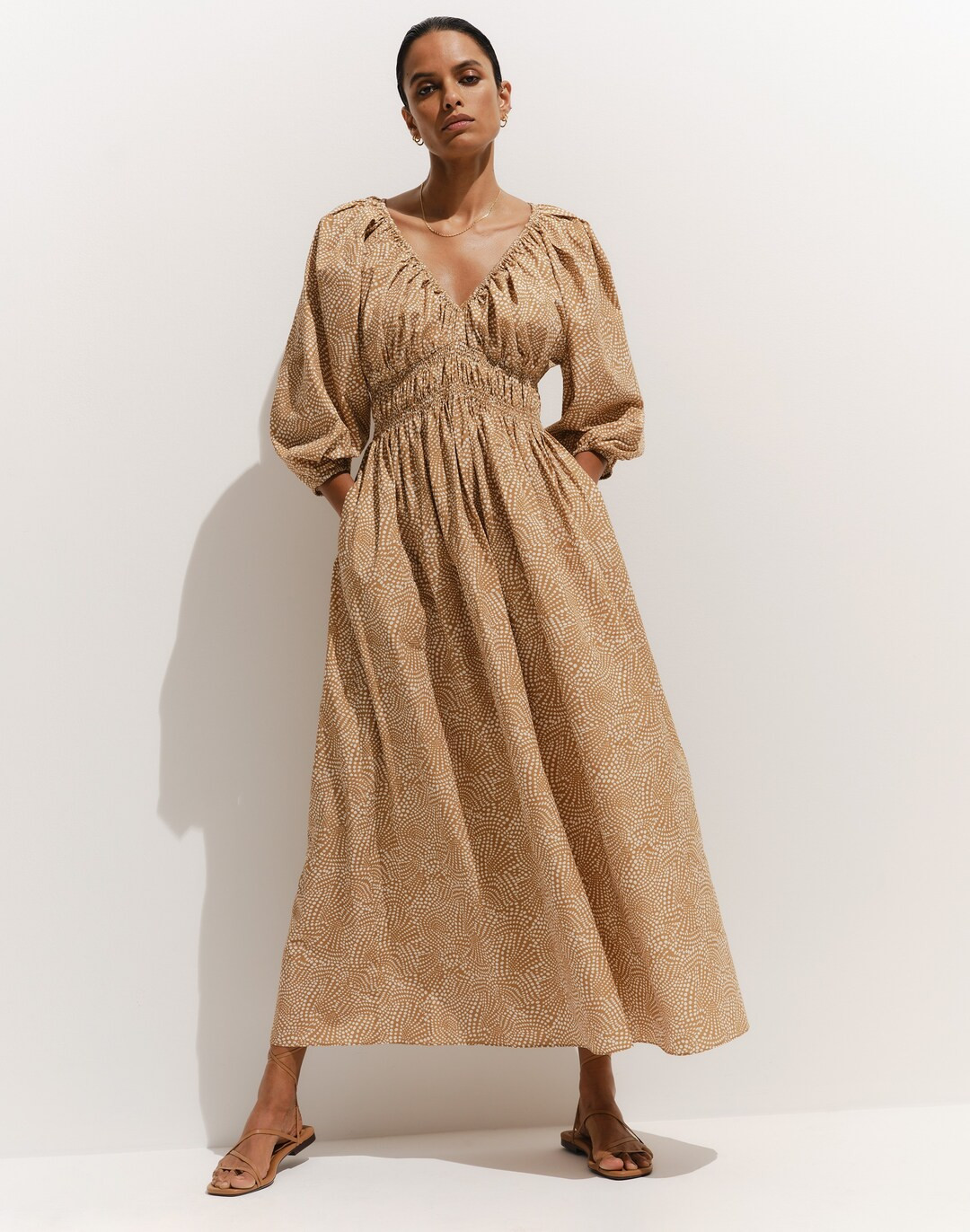 V-Neck Balloon-Sleeve Maxi Dress | Madewell