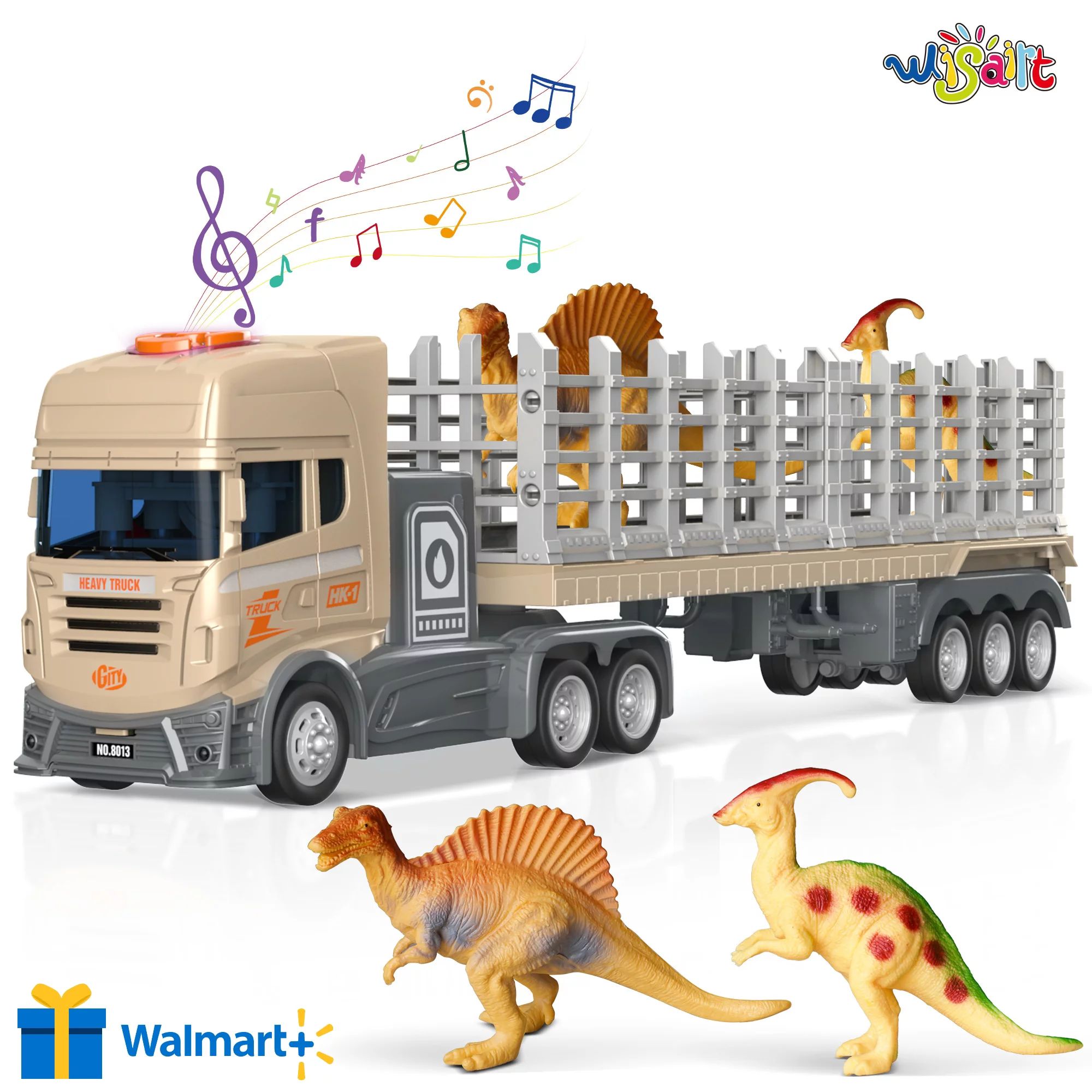 WISAIRT Dinosaur Transport Toys Truck Carrier Car with 2 Dinosaur Toys for Kids 3 4 5 6-8 Christm... | Walmart (US)