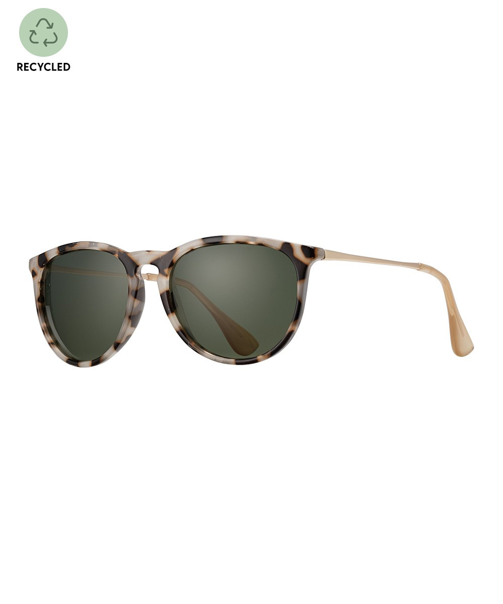 Blue Planet Eyewear Sunglasses IVORY - Ivory Tortoise & Gray-Green Kelsea Polarized Oval Sunglasses | Zulily