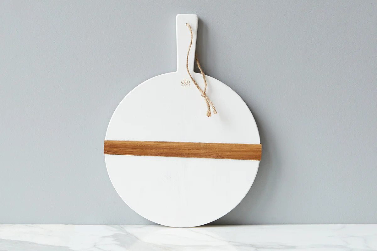Mod Charcuterie Cheese Board, Small Round, White | etúHOME