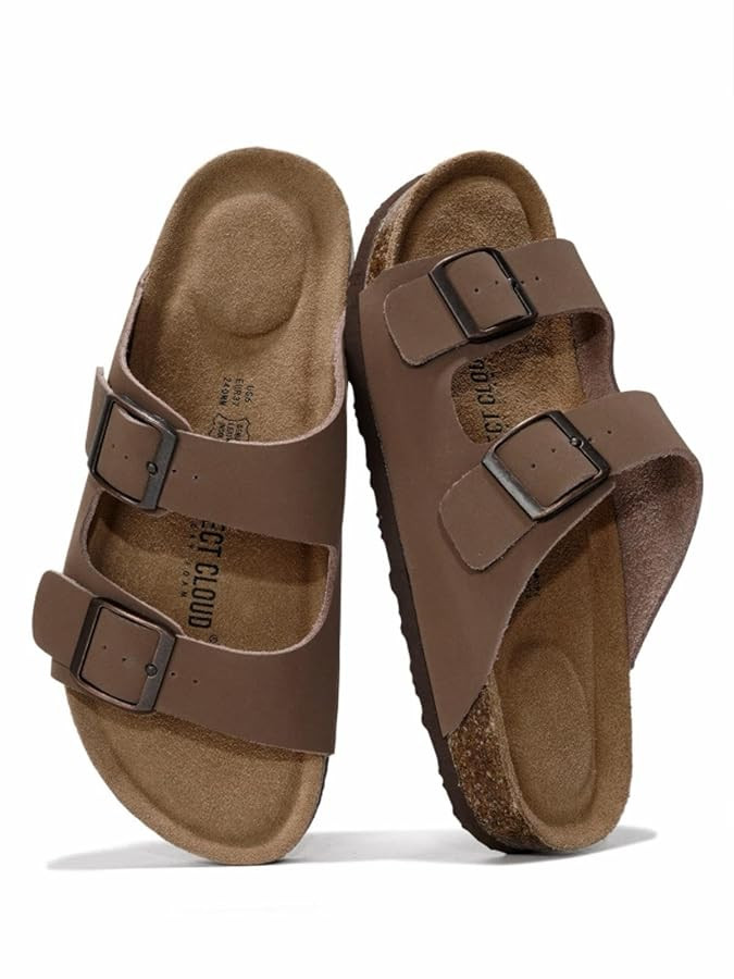 Project Cloud Genuine Leather Flat Sandals Women 2025 Beach Essentials Womens Sandals Memory Foam... | Amazon (US)