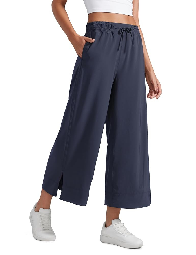 CRZ YOGA Lightweight Wide Leg Cropped Pants for Women 25" High Waisted Loose Casual Lounge Travel... | Amazon (US)