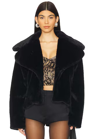 superdown Willow Faux Fur Coat in Black from Revolve.com | Revolve Clothing (Global)