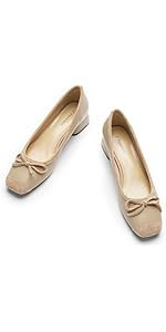 C.Paravano Women's Pump | Square Toe Low Block Heels | Closed Toe Chunky Heels | Leather Low Heel... | Amazon (US)