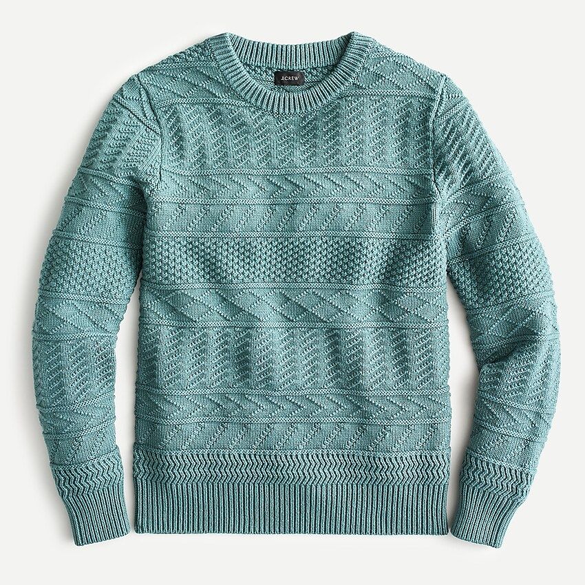 Cotton sweater in combination guernsey stitch | J.Crew US