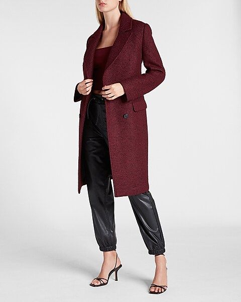 Wool-Blend Boucle Double Breasted Coat | Express