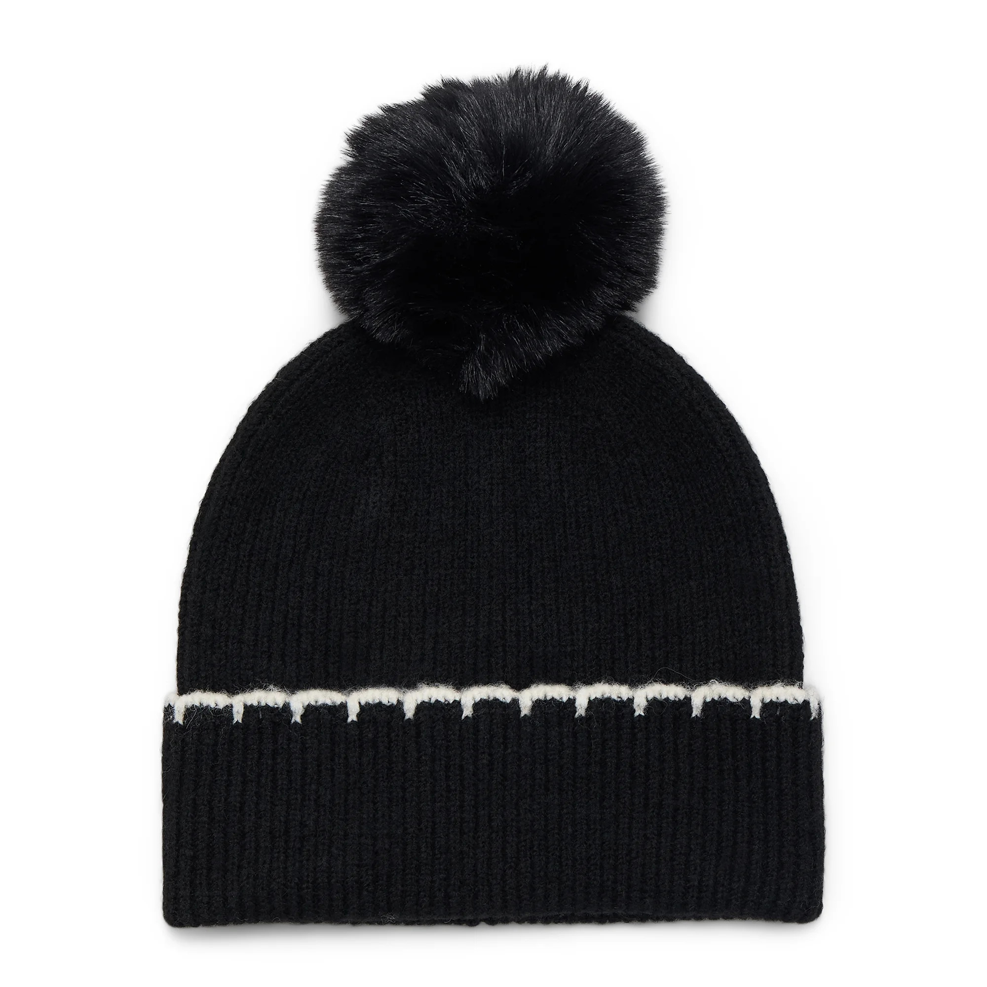 Time and Tru Women's Whipstitch Beanie, One Size, Black Soot | Walmart (US)