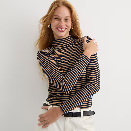 Tissue turtleneck in stripe | J. Crew US