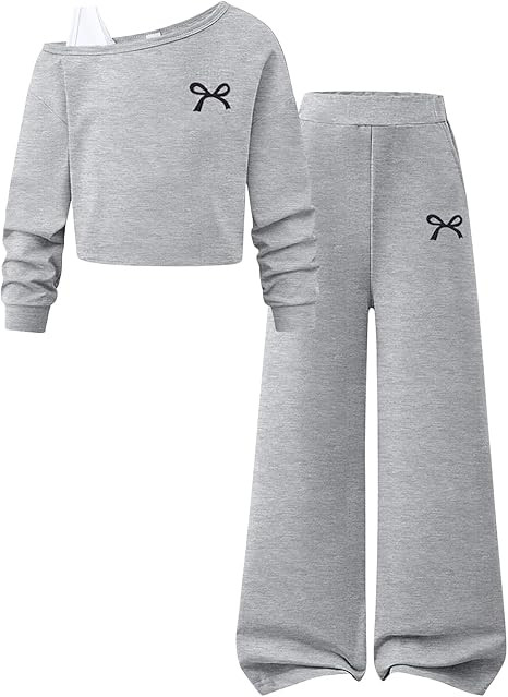 Tween Girls Clothes Off The Shoulder Sweatshirt and Wide Leg Sweatpants Sweatsuit Size 7-14 | Amazon (US)