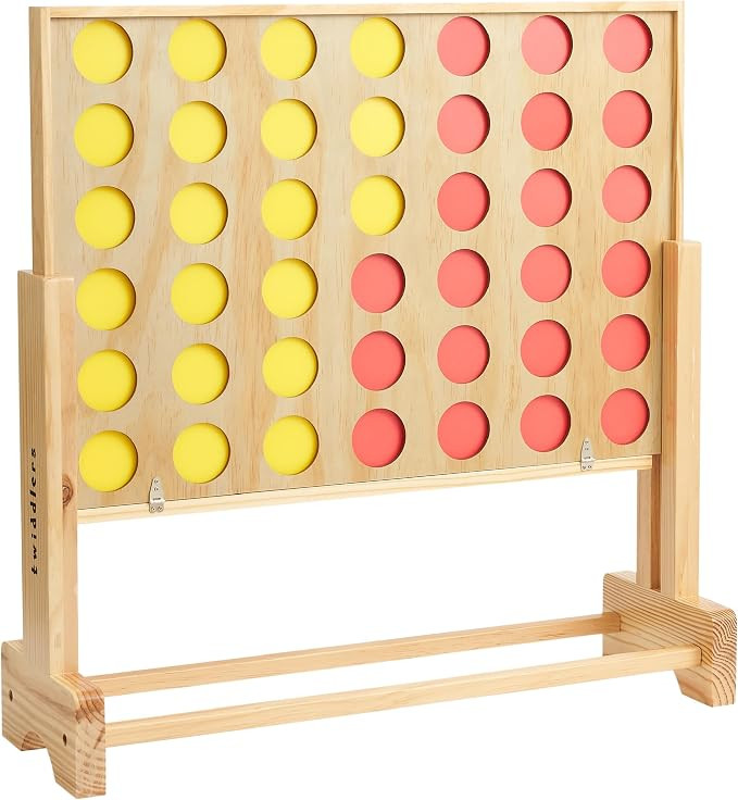 TWIDDLERS - Wooden Giant 4 in a Row Game Outdoor Indoor in 3 Height Levels (All Weather) with Car... | Amazon (US)