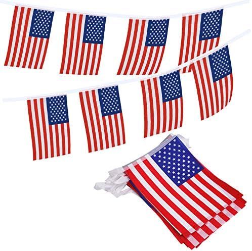 Livder American Flag Pennants Banners, 36 Feet with 40 Pieces USA Flags Banner for 4th of July Indep | Amazon (US)