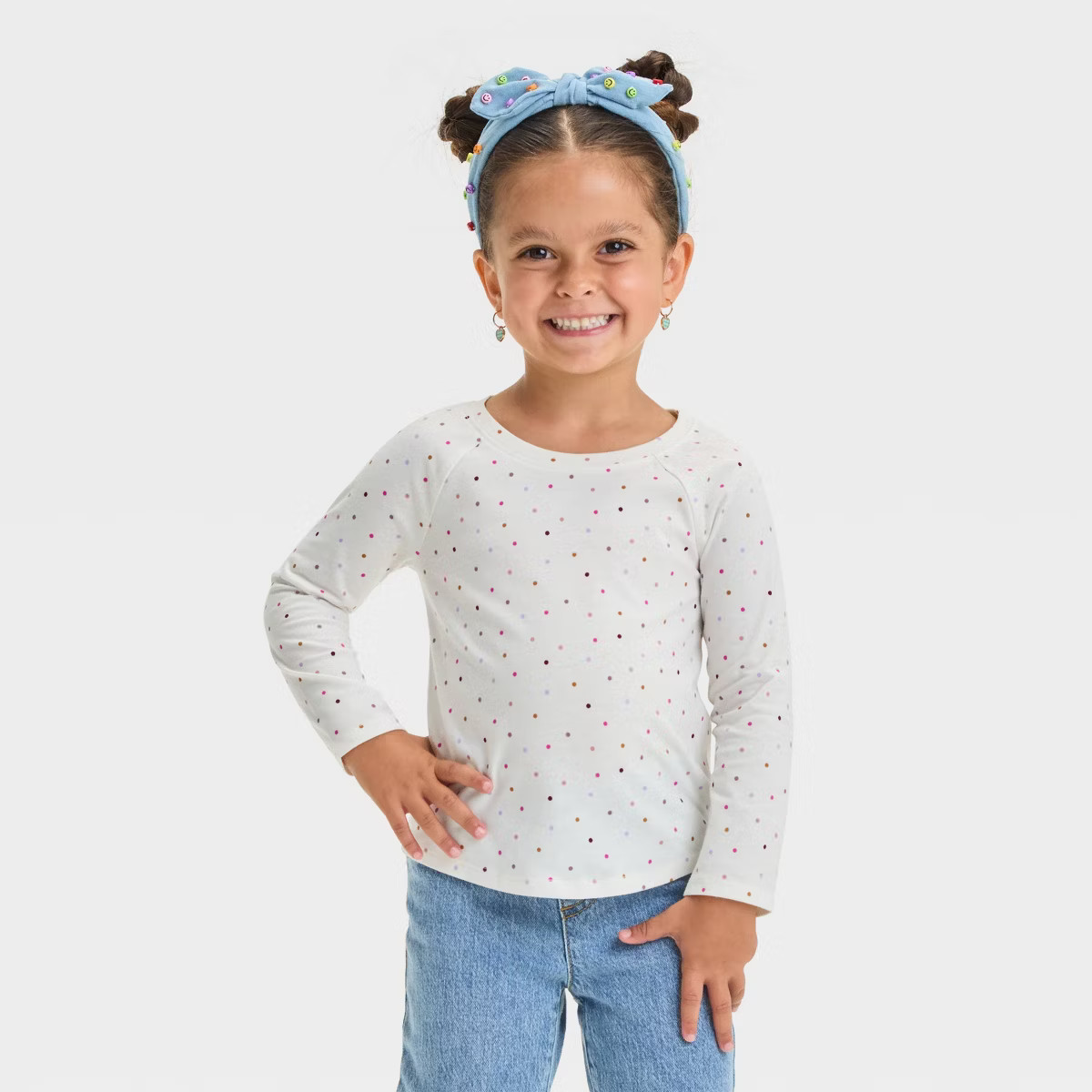 Toddler Girls' Long Sleeve Printed T-Shirt - Cat & Jack™ | Target