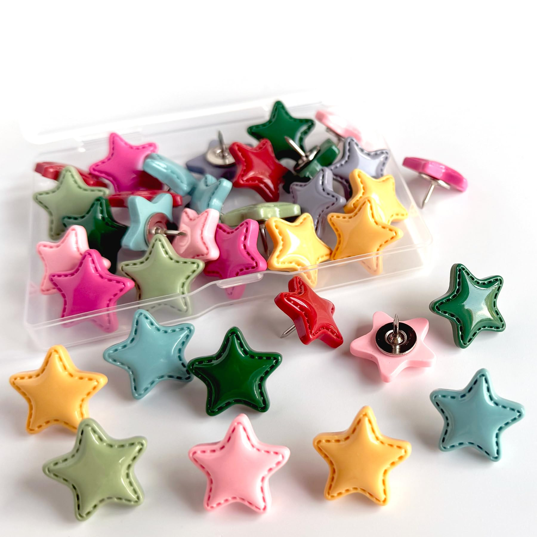 Decorative Thumb Tacks, Push Pins for Wall and Tacks for Bulletin Board,24Pcs Star-Shaped Thumbta... | Amazon (US)