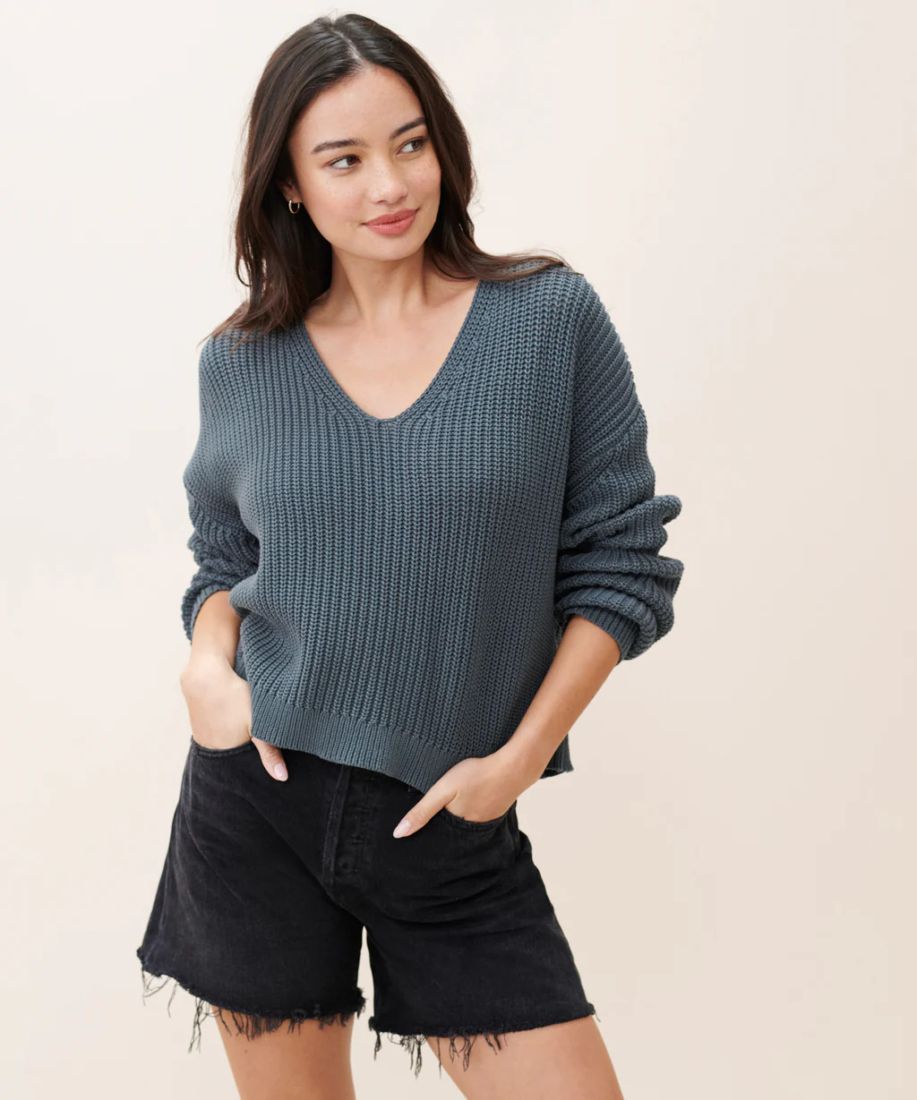 Cropped Cotton Cabin Sweater | Jenni Kayne
