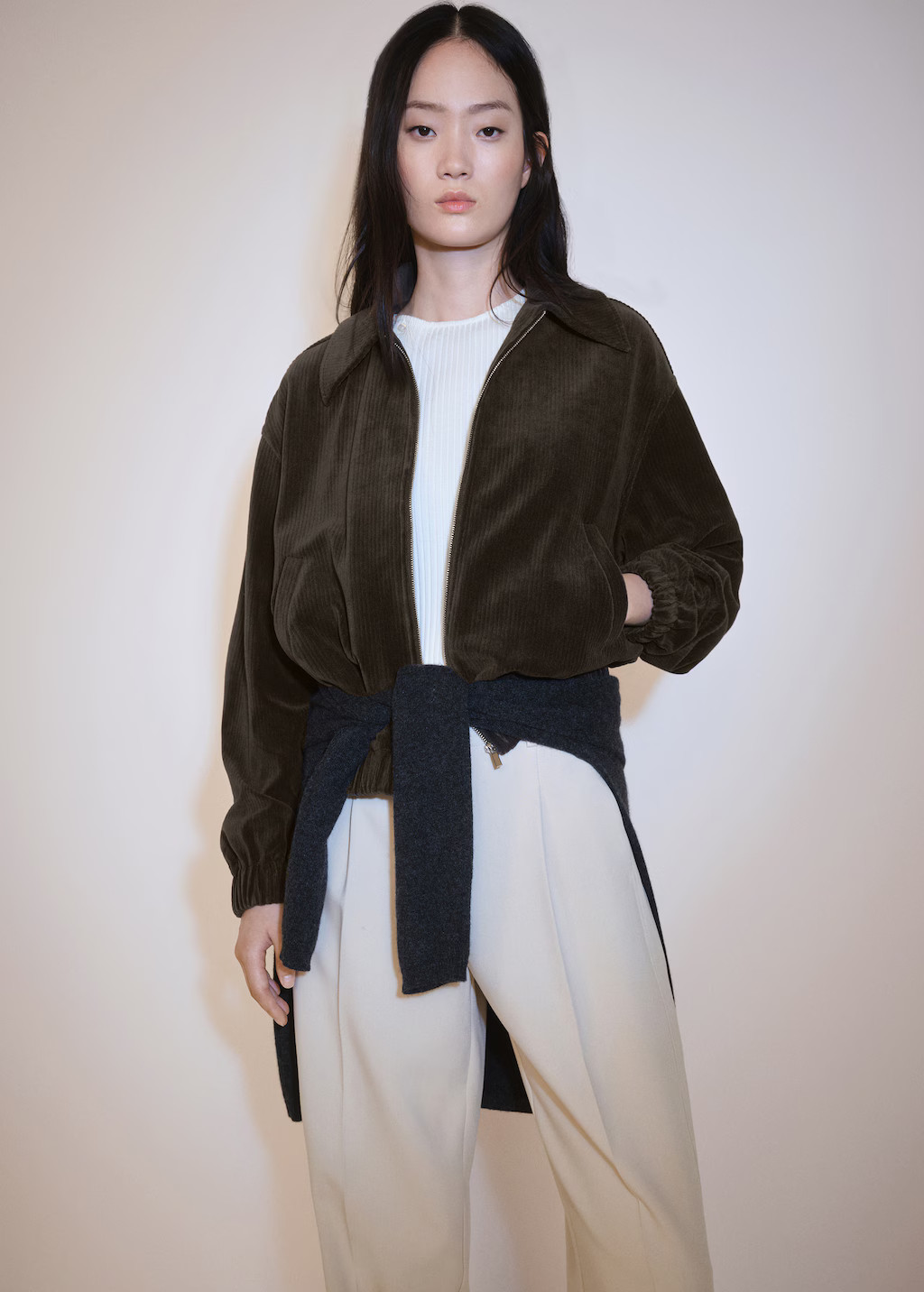 Corduroy bomber jacket | MANGO (UK)