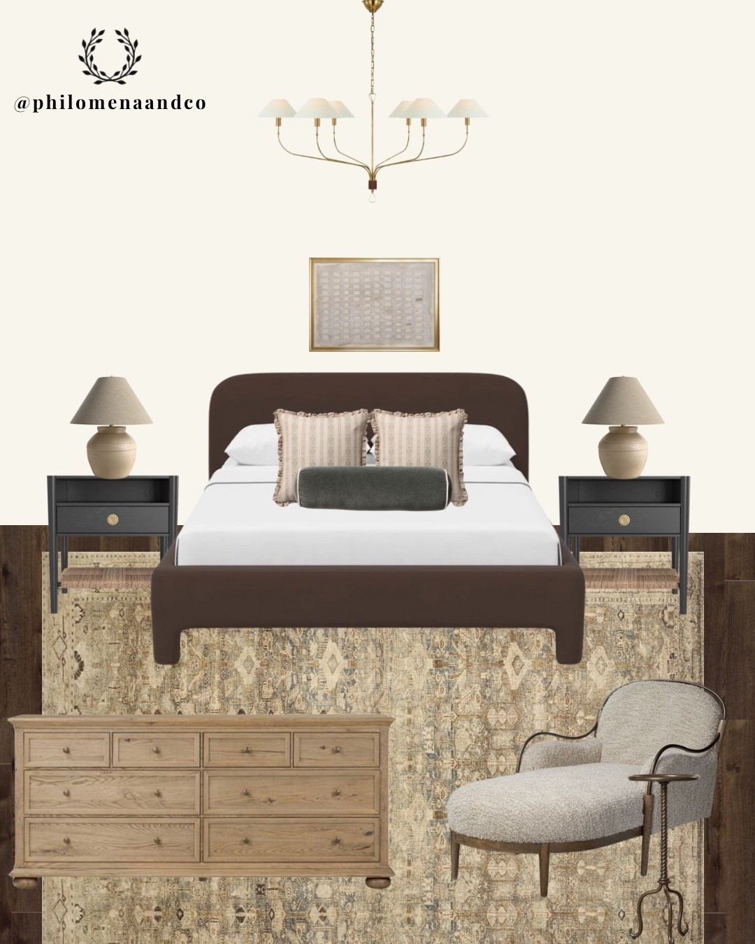 Where vintage charm meets modern comfort. This moodboard blends soft neutrals, warm wood tones, and layered textures for a cozy, lived-in feel. Think relaxed sophistication — from the curved headboard to the antique-inspired rug and oak dresser.

🛏️ Shop the look: upholstered bed, neutral rug, boucle chaise, black nightstands, linen pillows & more — all linked for your next bedroom refresh.

#bedroomdecor #moderntraditional #neutralbedroom #cozybedroom #bedroominspo #bedroomdesign #interiordecor #bedroommakeover #homeinspiration #LTKhome 

#LTKSaleAlert #LTKStyleTip #LTKHome