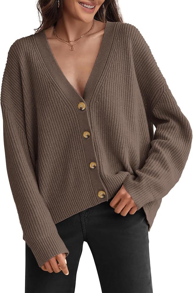 ATHMILE Cardigan Sweaters for Women Lightweight V-Neck Long Sleeve Button Front Knit Fall Outfits... | Amazon (US)