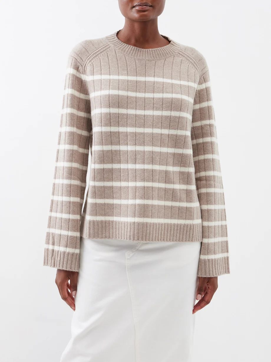 Striped ribbed-knit wool-blend sweater | La Ligne | Matches (US)