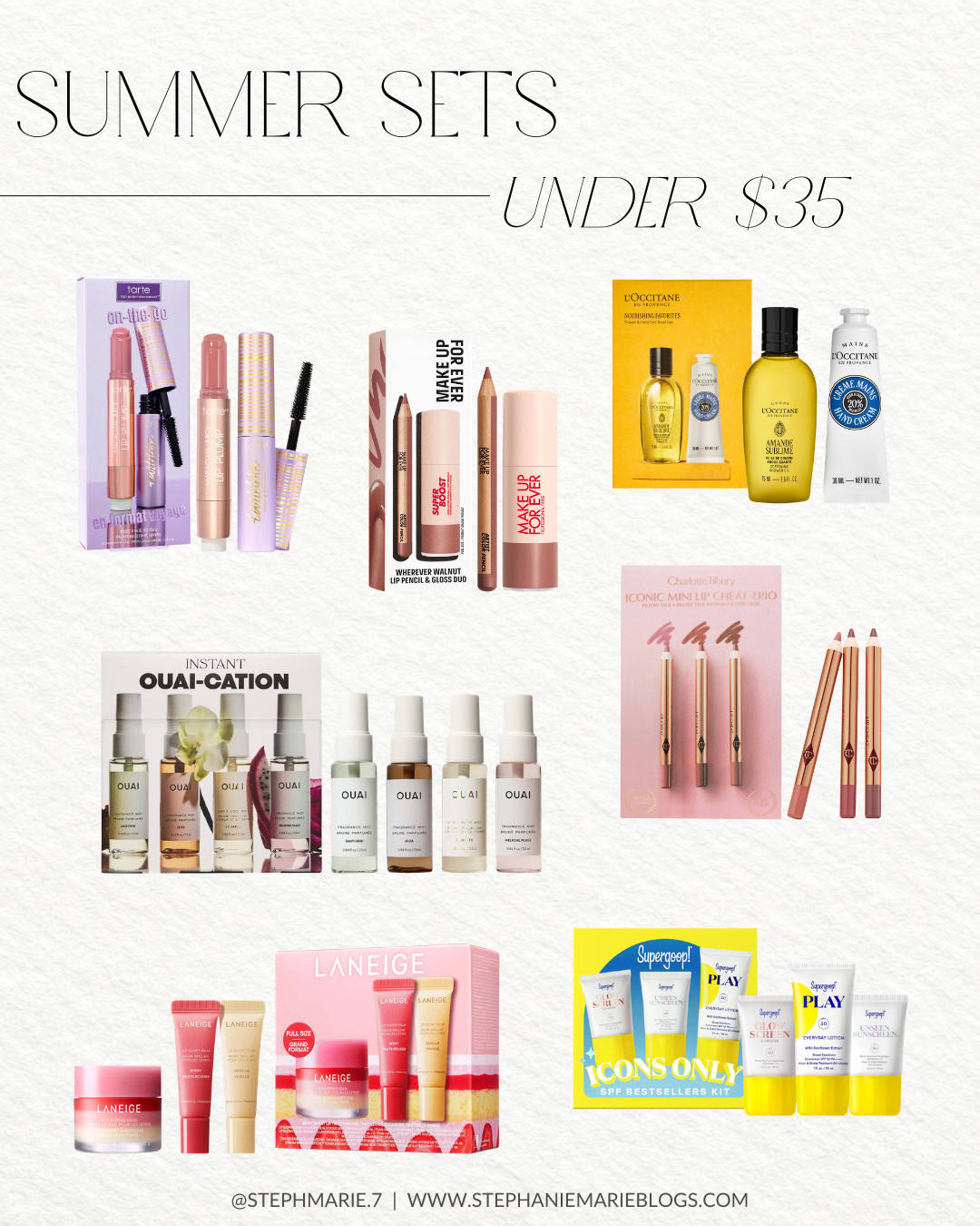 These summer sets under $35 are a must have! Great for travel days or testing out new products, these sets are worth the money!  

 #LTKOver40 #LTKBeauty