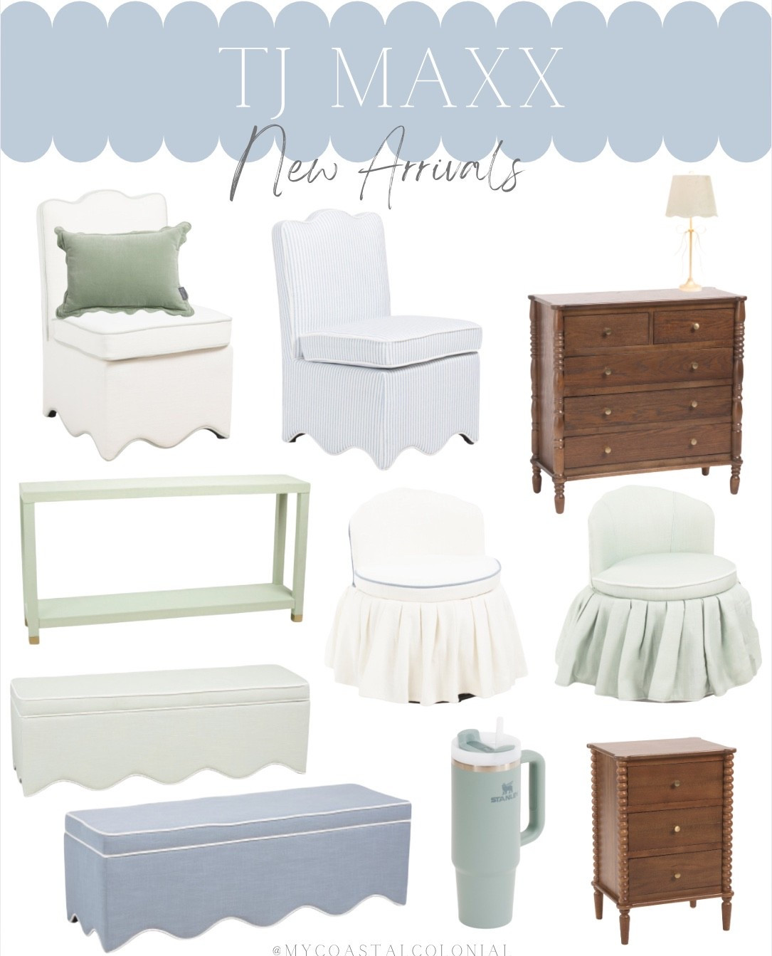 Love these TJ Maxx new arrivals! 

coastal decor, coastal home decor, coastal decorating, coastal interiors, coastal house decor, neutral home decor, modern traditional, traditional home decor,  hamptons style, Nantucket style, New England style, classic coastal, timeless, blue & white home decor, coastal grandmillennial, coastal grandmother, Nancy Meyers style

#LTKHome #LTKFindsUnder100 #LTKFindsUnder50