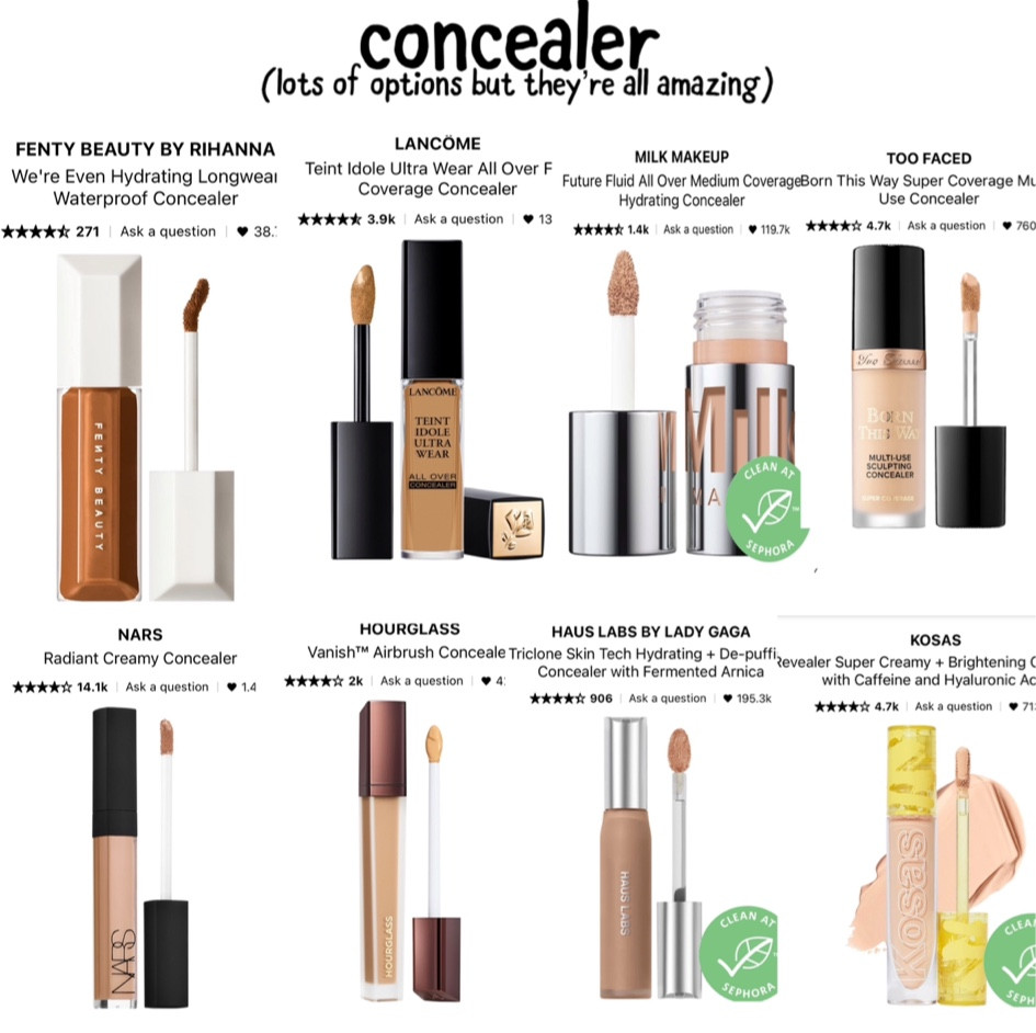 every concealer from natural to full coverage! 

#LTKU #LTKSaleAlert #LTKBeauty