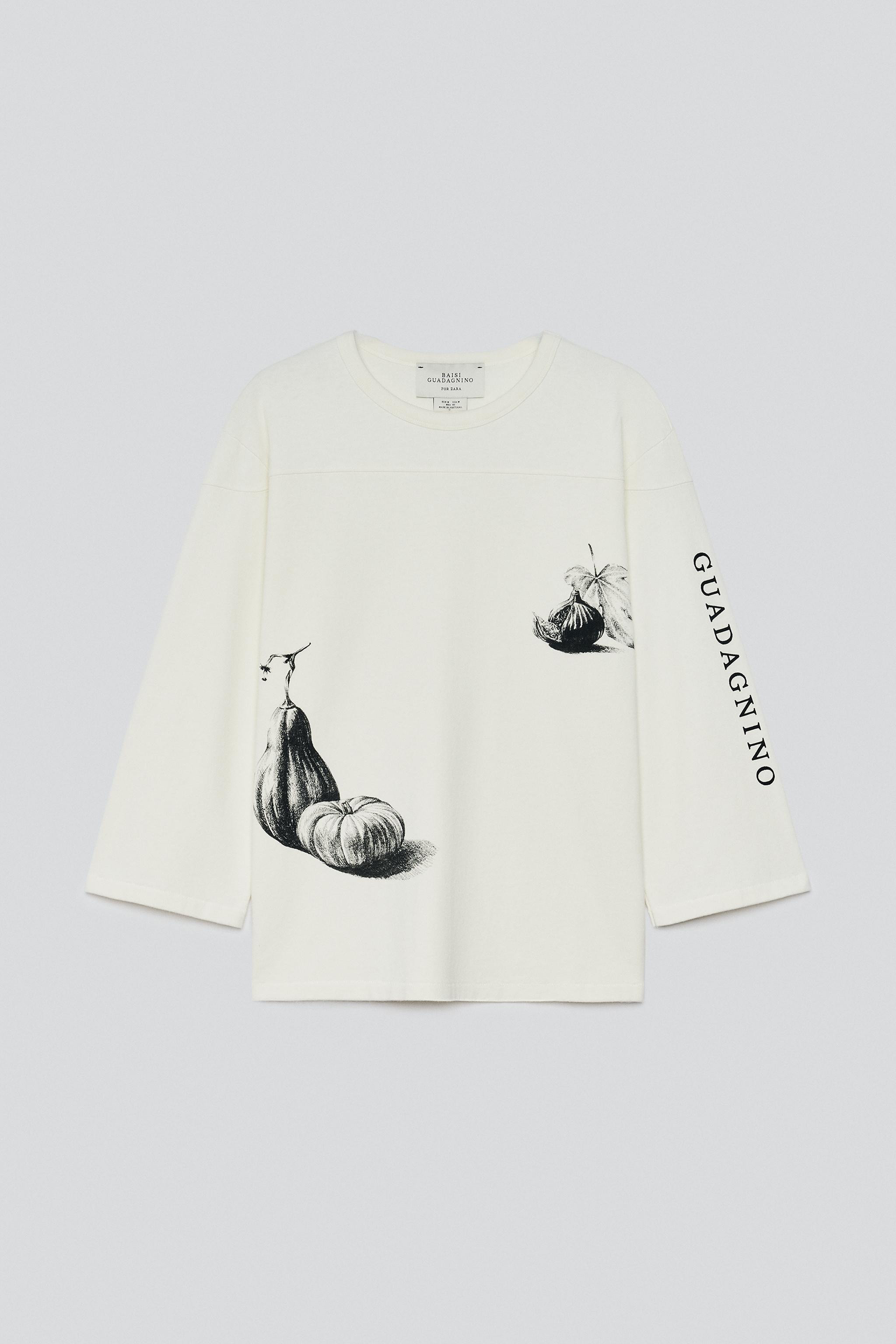 Zara - Contrast Print Regular Fit T-Shirt - Ecru-White - M - Man | Zara UK