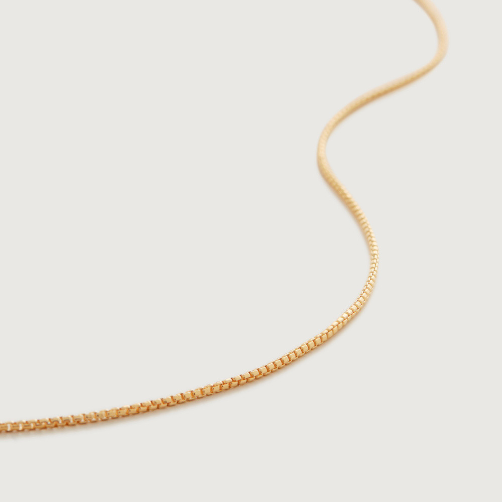 Fine Oval Box Chain -18", Gold Vermeil on Silver | Monica Vinader (Global)
