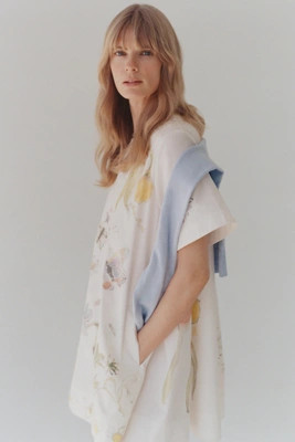 The Emmy Short-Sleeve Swing Mini Dress: Swan Gossip Edition | Anthropologie (US)