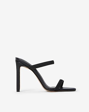 elastic strap heeled sandals | Express