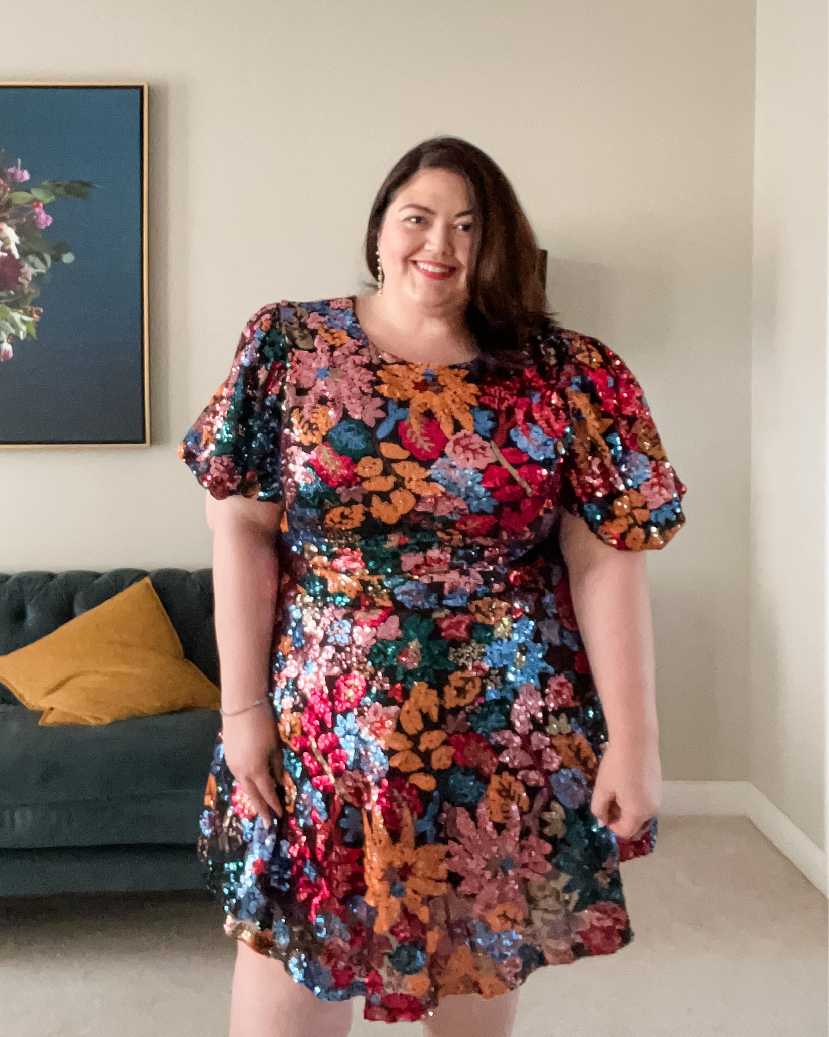 This sequin dress is so stunning in person!  It’s too short in the back for my comfort, but I’m 5’10 with a super long torso. Wearing the size 5x, and I’m usually a plus size 28  

#LTKover40 #LTKSeasonal #LTKplussize