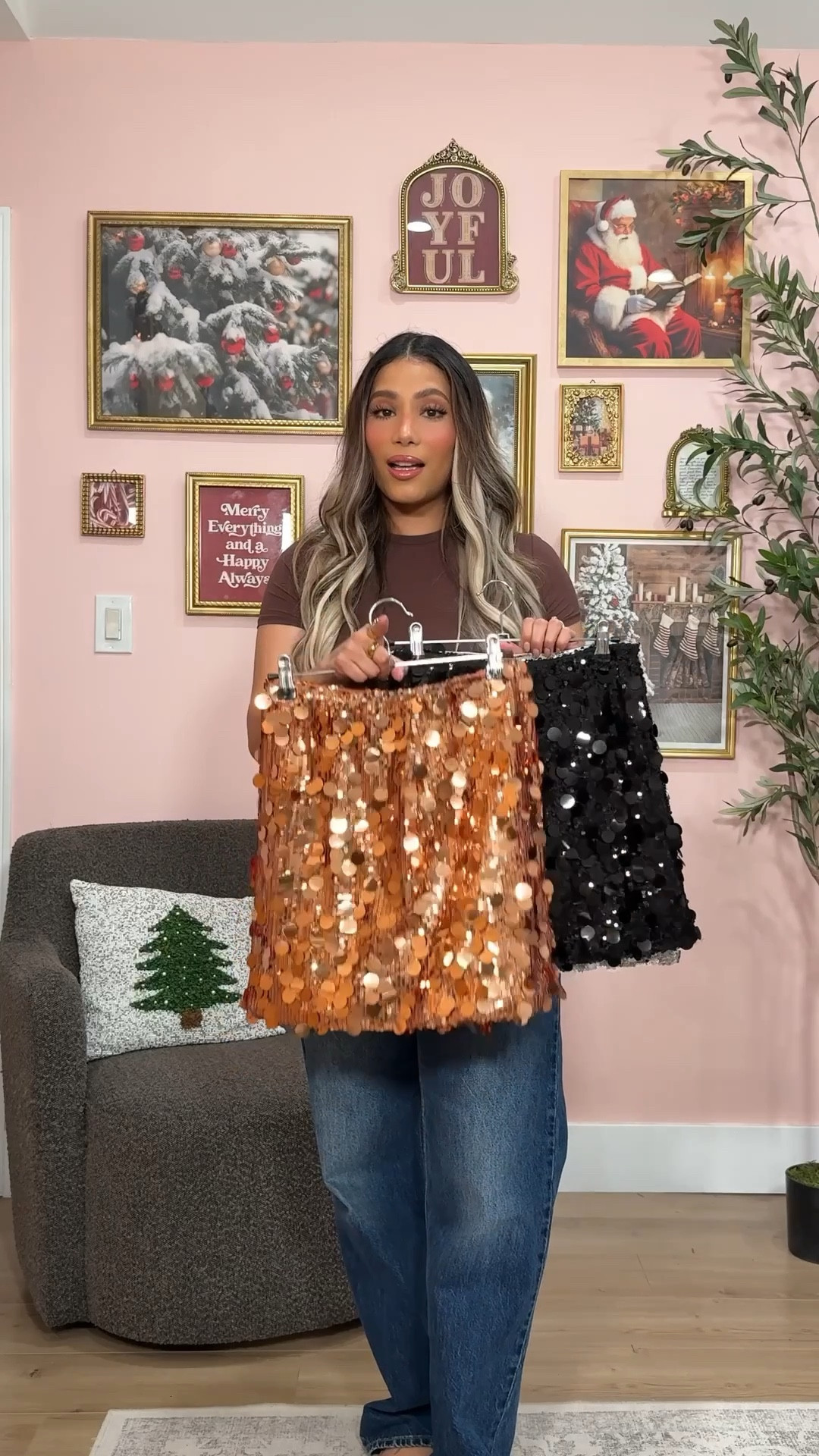 Style a sequence skirt for the Holidays ✨🪩💃

#LTKootd #LTKPetite #LTKHoliday