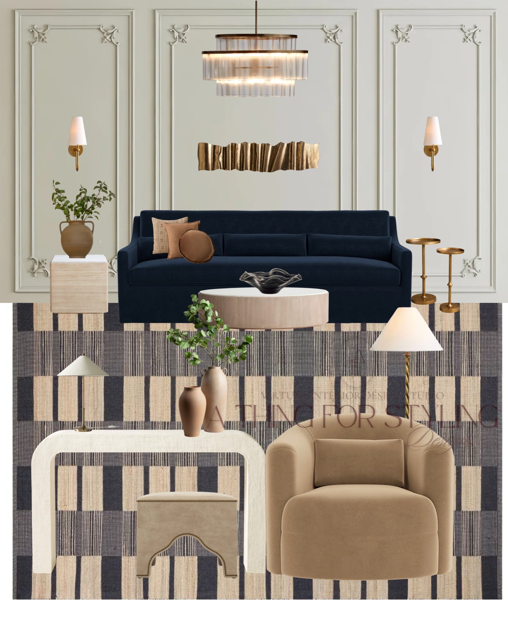 Navy living room design and decor

#LTKHome