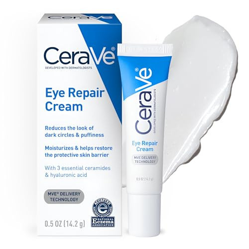 CeraVe Eye Repair Cream, Under Eye Cream For Puffiness And Bags Under Eyes, Hyaluronic Acid + Niacinamide + Marine Botanical Complex, Oil Free & Opthalmologist Tested | Amazon (US)