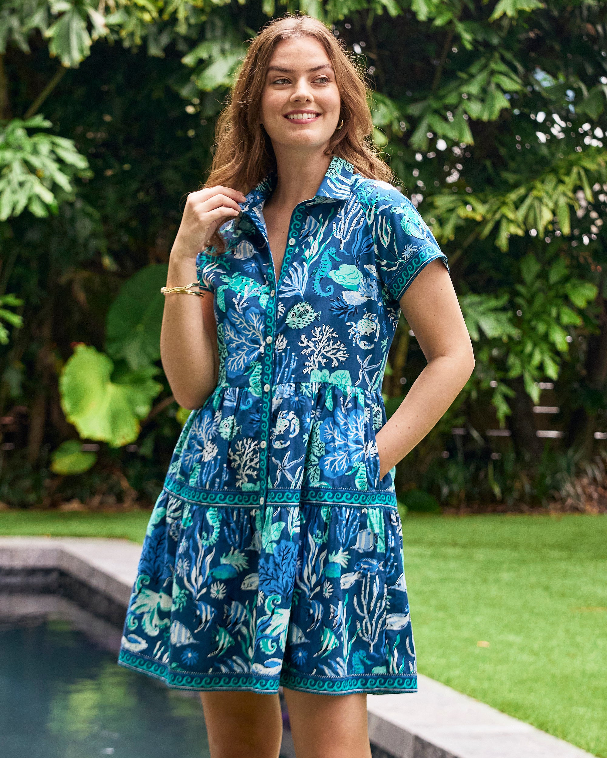 Oceania - Easy Elegance Dress - Navy | Printfresh