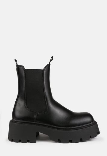 Missguided - Oversized Chunky Square Toe Chelsea Boots | Missguided (UK & IE)