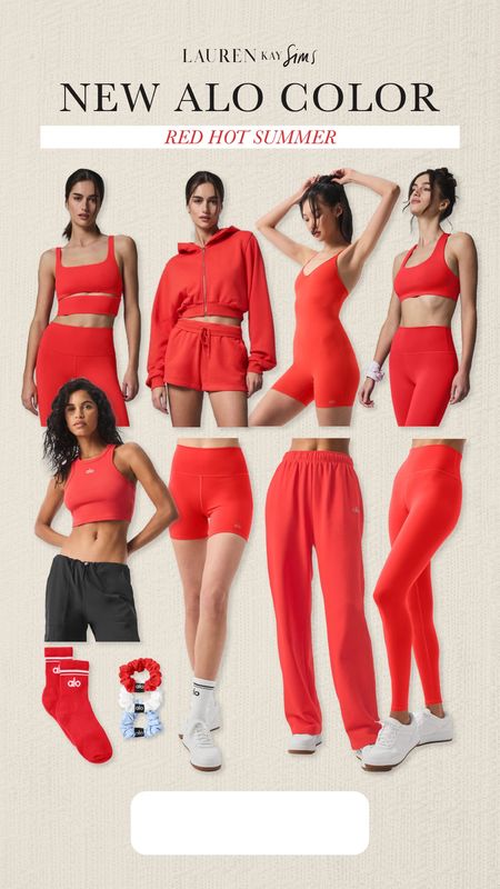 obsessed with this new alo color 😍 red hot summer!! 

#LTKFitness #LTKFindsUnder100 #LTKStyleTip
