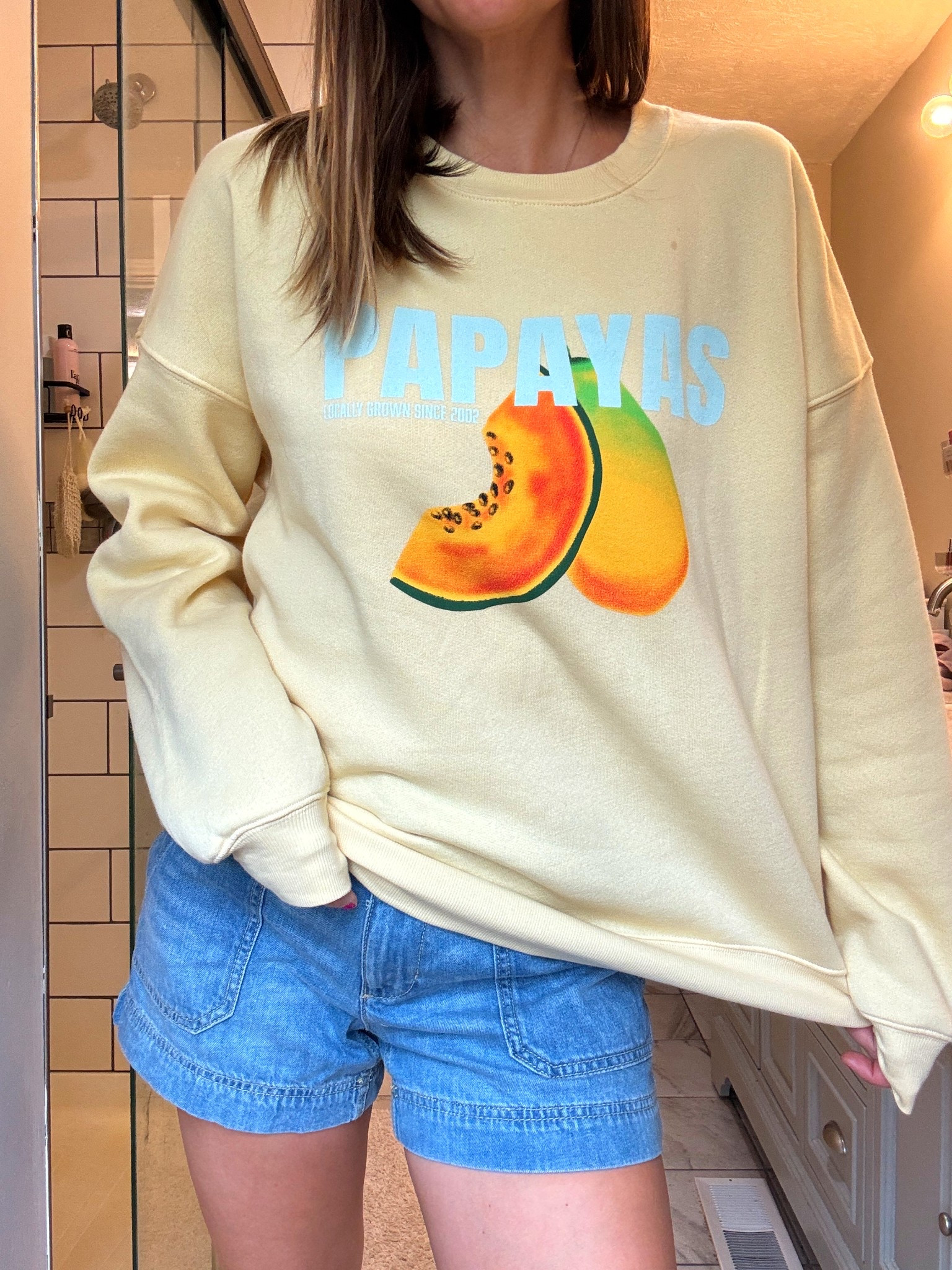 Butter yellow and screams summer time / warm weather and even vacation vibes 👍🏼

Wearing a small. Oversized. 



#LTKStyleTip #LTKSeasonal #LTKFindsUnder50