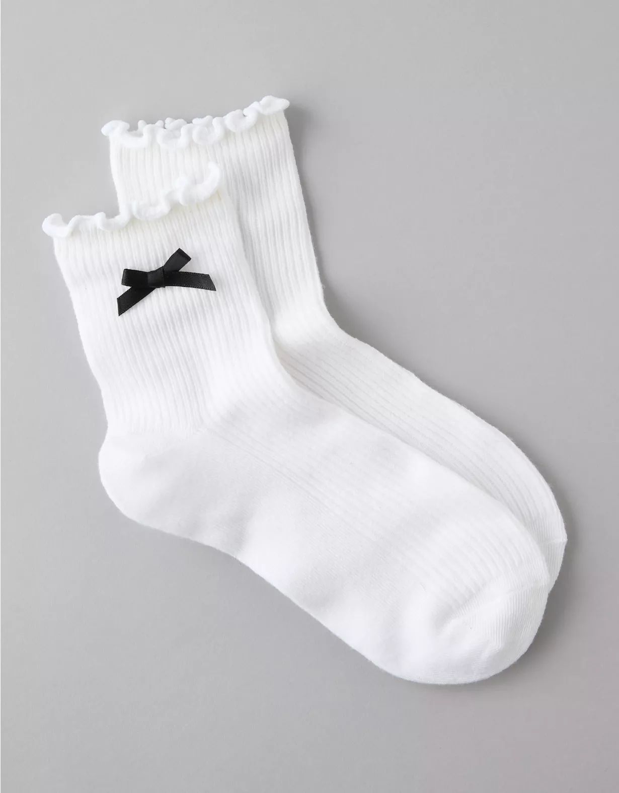 AE Ruffled-Bow Boyfriend Socks | American Eagle Outfitters (US & CA)