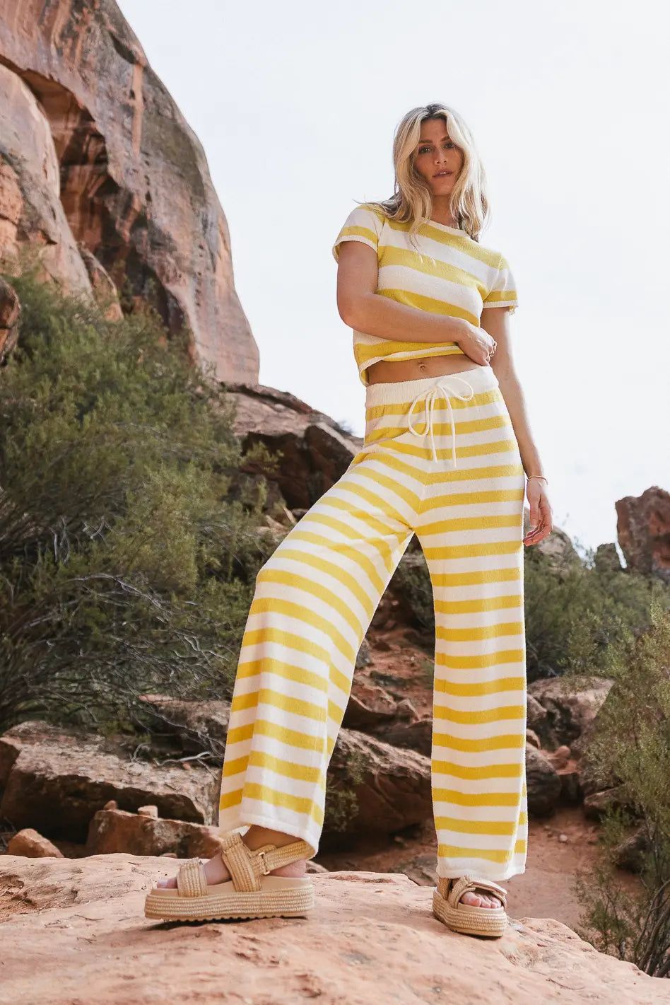 Charly Striped Top in Yellow | Bohme